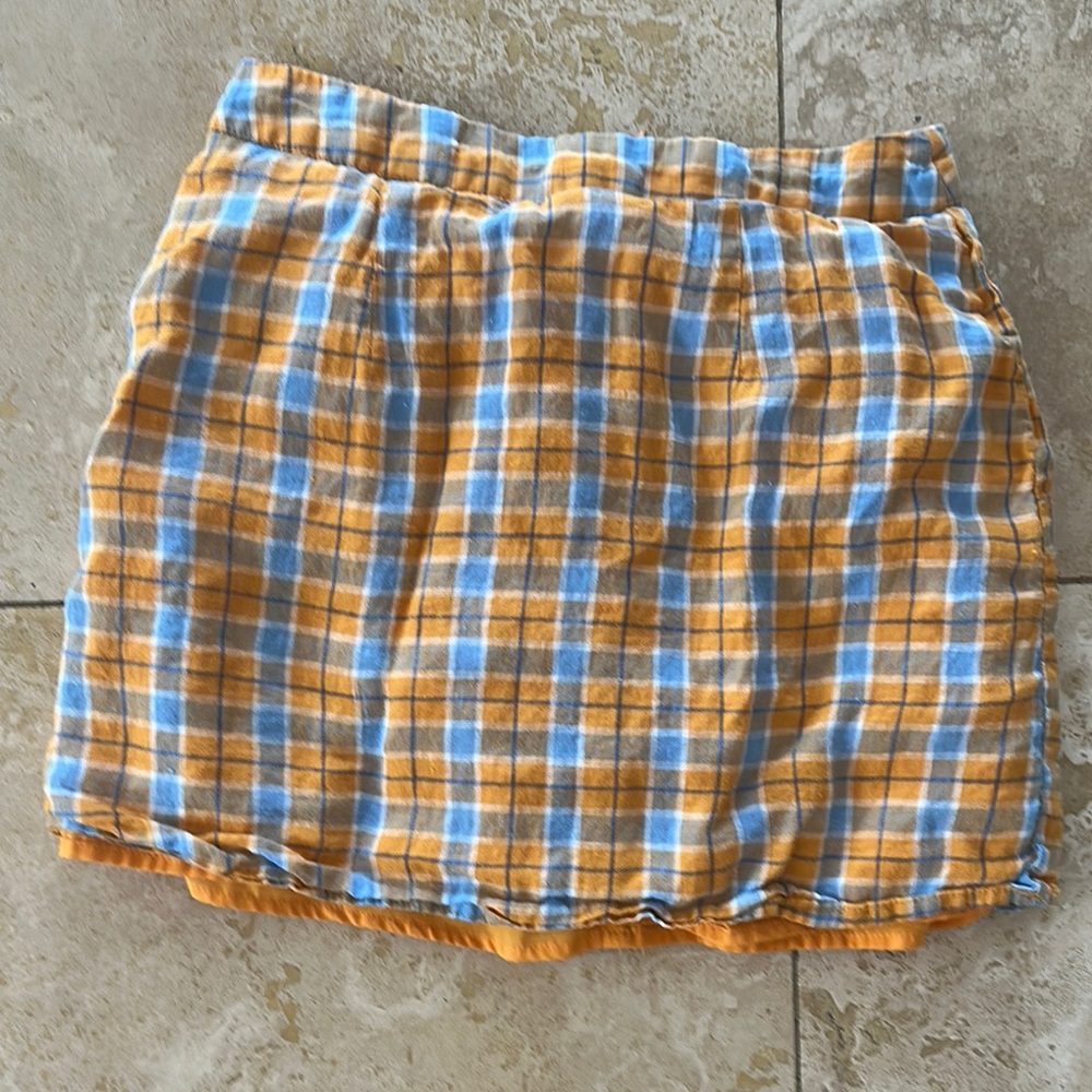 Forever 21 Plaid Mini Skirt - Blue and Orange